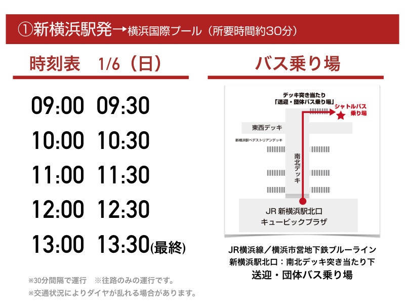 新横浜駅発時刻表