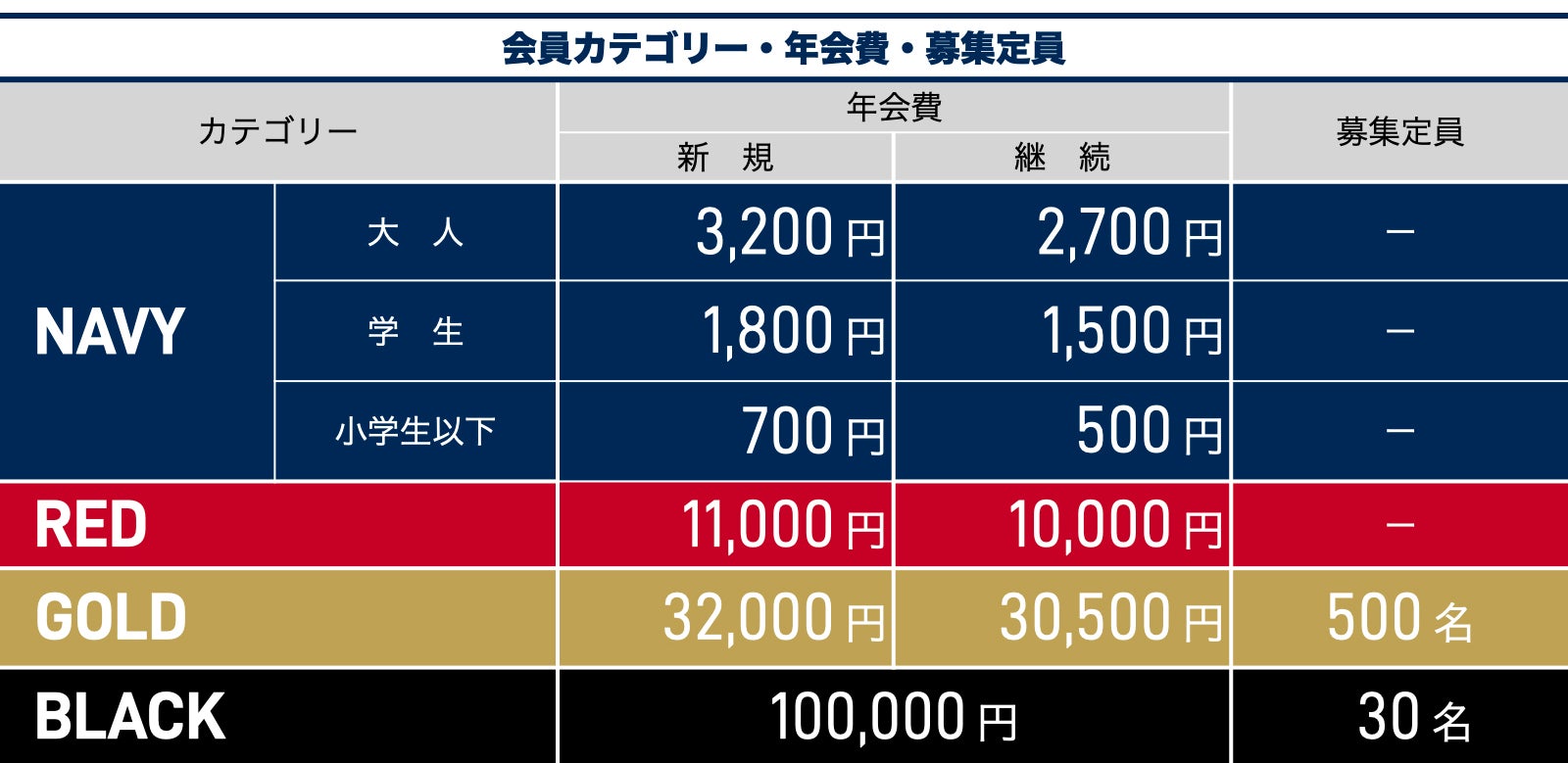 横浜ビー・コルセアーズオフィシャルファンクラブ2020-21シーズン_カテゴリー