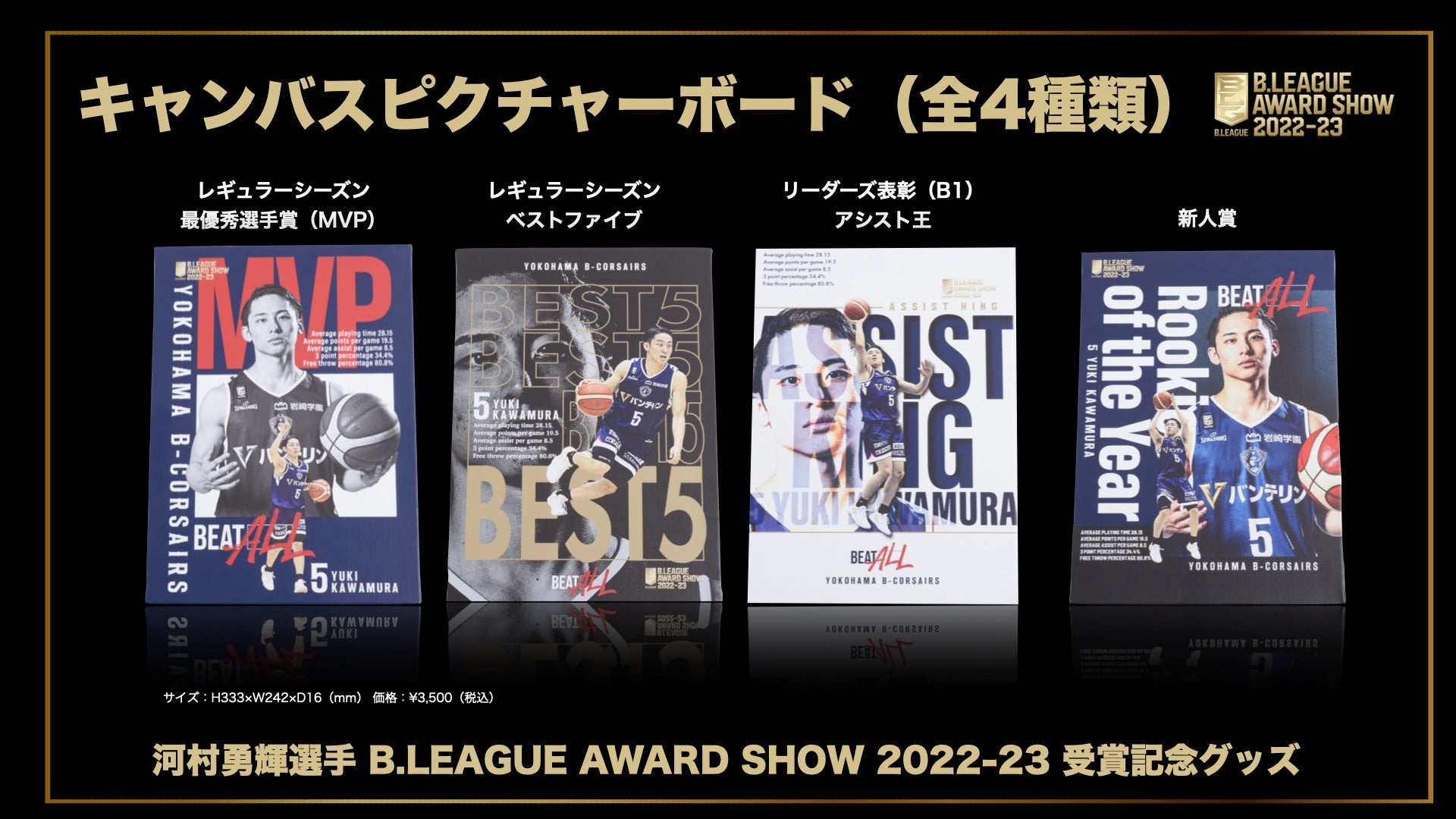 河村勇輝選手「B.LEAGUE AWARD SHOW 2022-23」受賞記念グッズ販売の 