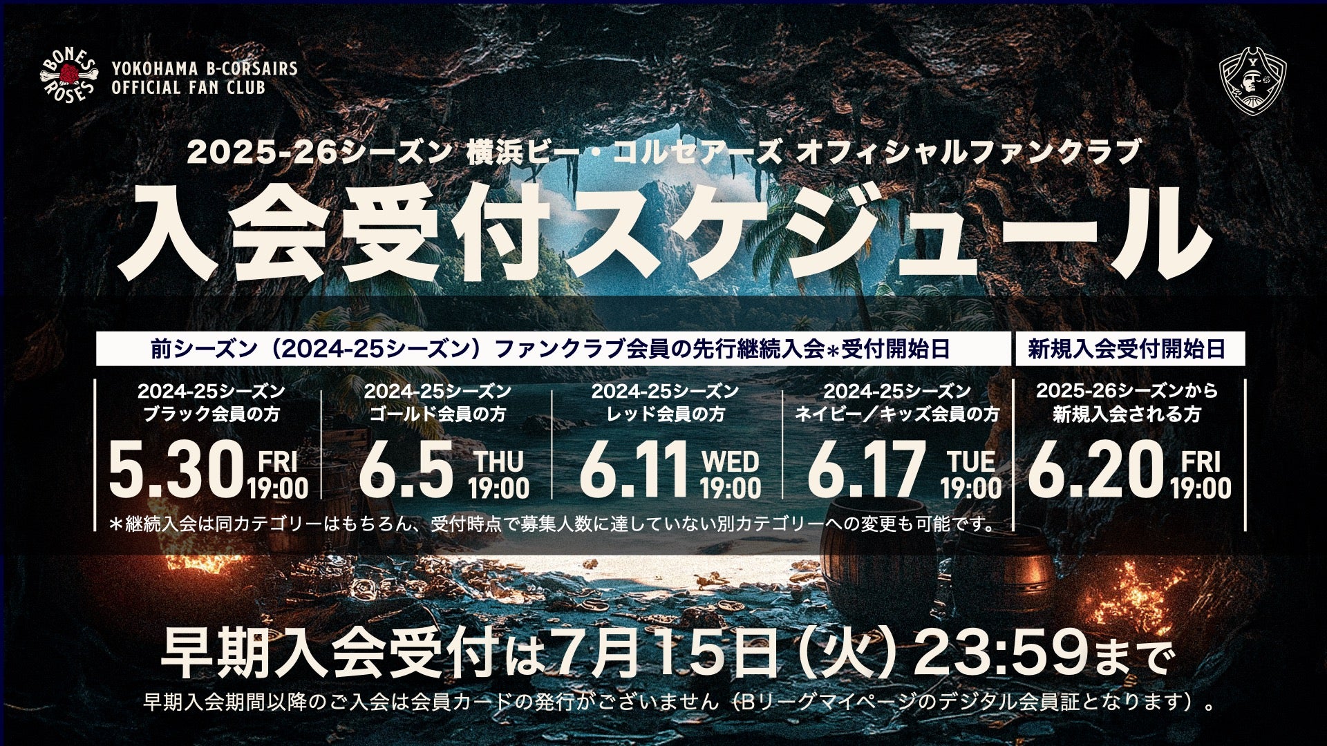 2025-26シーズン会員カテゴリー&入会スケジュール