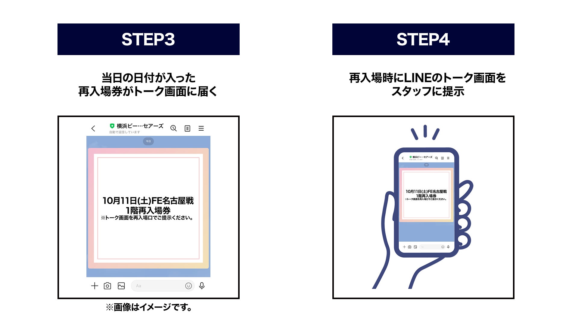 当日の再入場方法③④