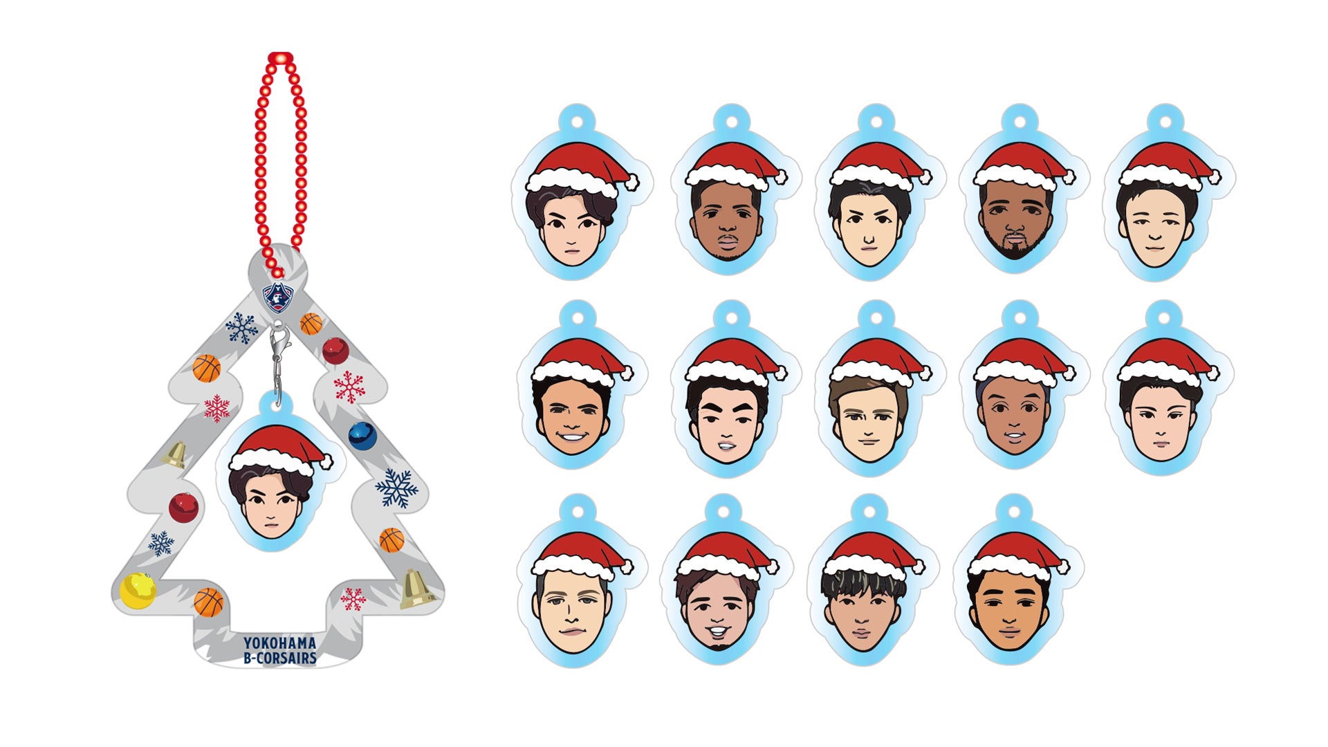 選手イラストクリスマスオーナメント