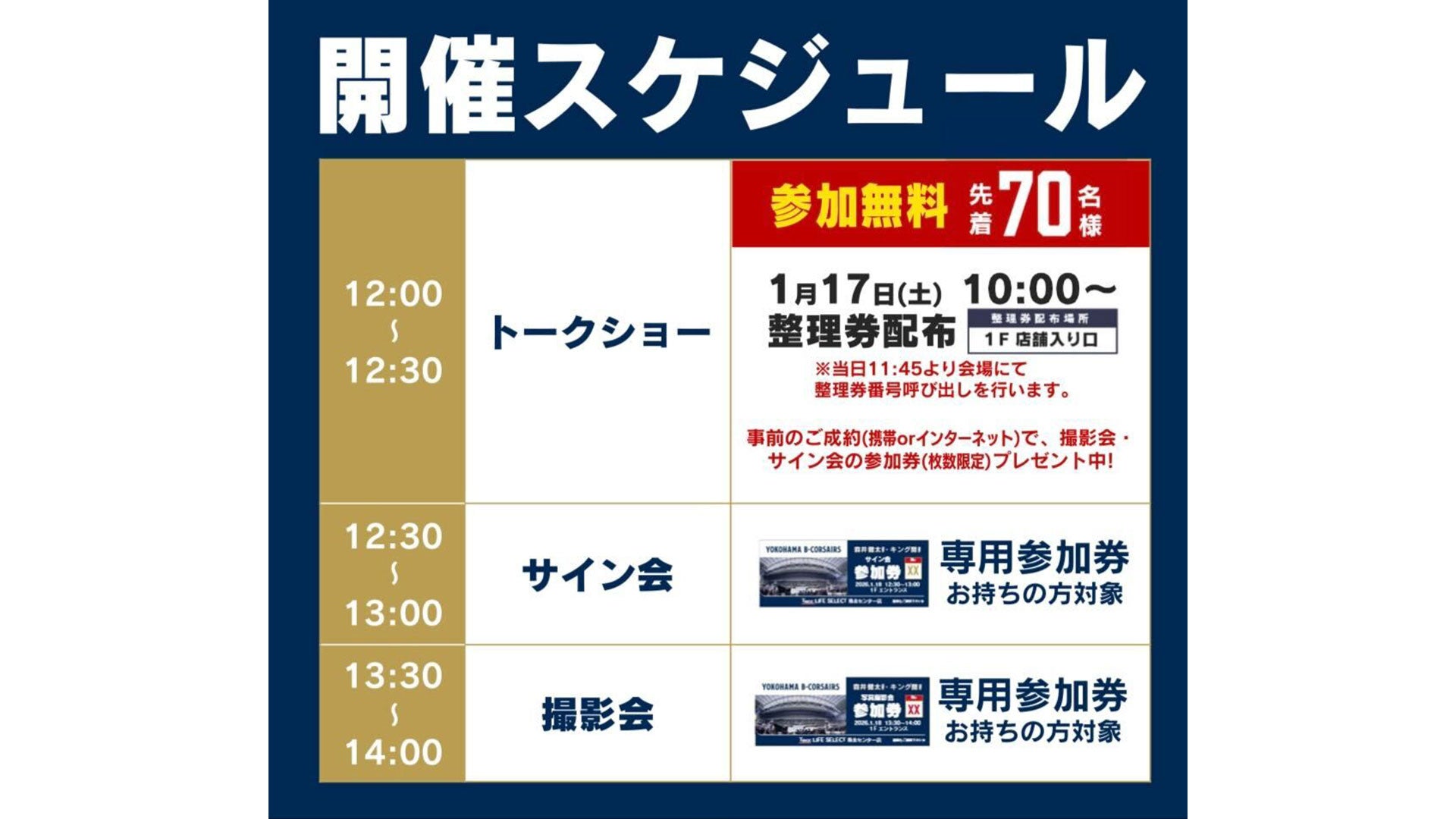 開催スケジュール